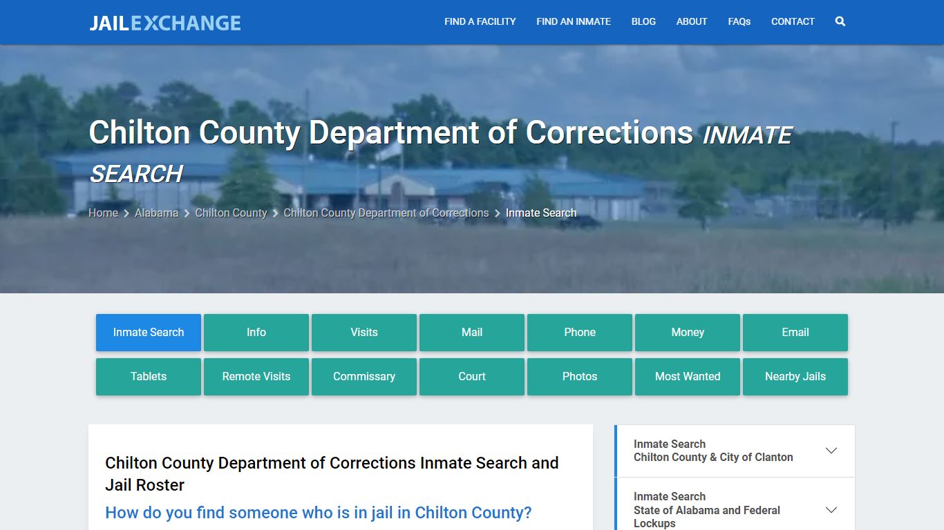 Chilton County Department of Corrections Inmate Search - Jail Exchange